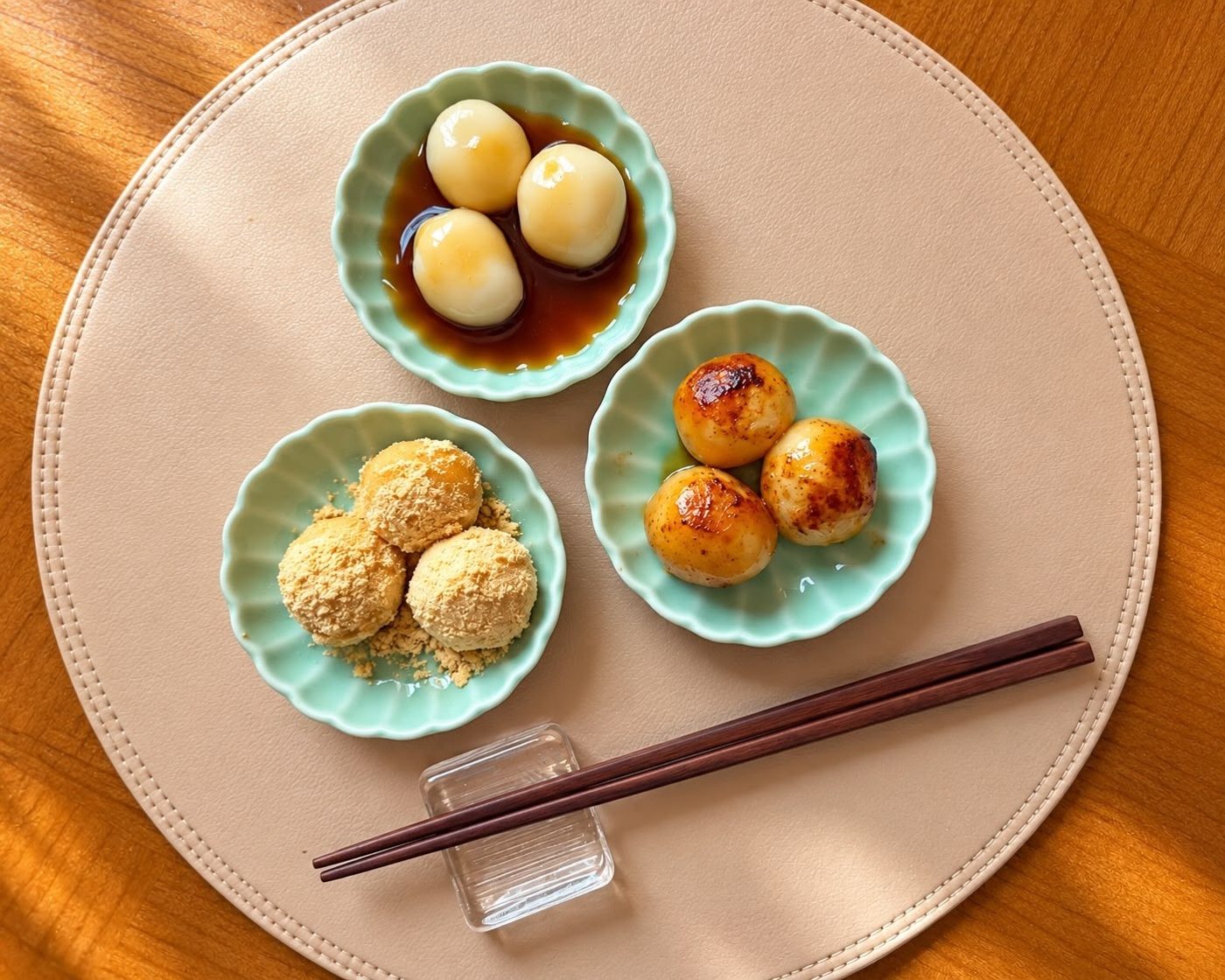 おうちで団子:みたらし・きなこ・焼き団子(もち粉で簡単)
